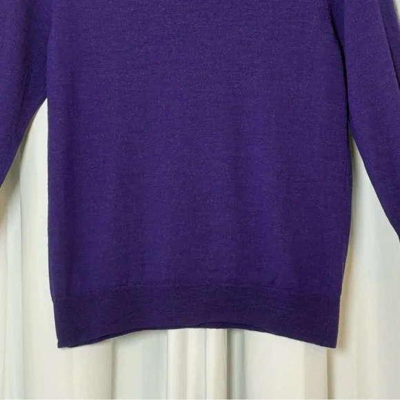 J.Crew 100% Merino Wool Lightweight 3/4 Sleeve Sweater Women’s Large Purple - Picture 8 of 9